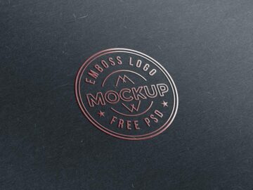 Free Emboss Paper Logo Mockup