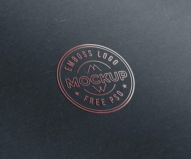 Free Emboss Paper Logo Mockup
