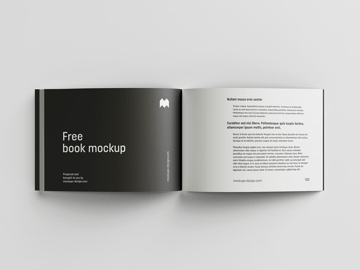 Download Free Horizontal Hardcover Book PSD Mockup - Free Mockups ...