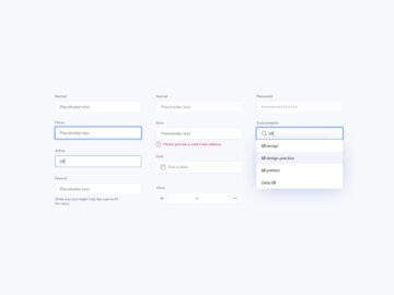 Free Input Styles UI Kit for Sketch
