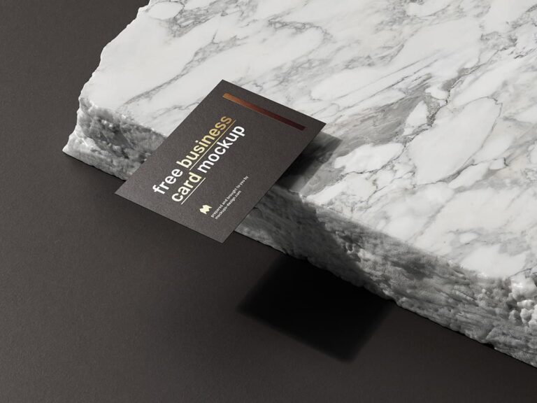 Free Marble Business Card PSD Mockup