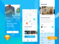 Free Mobile Bike Sharing App UI Kit