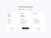 Free Pricing Table UI Design for Sketch