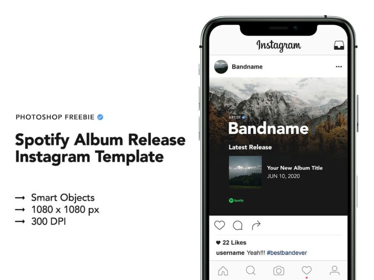 Free Spotify Album Release Instagram Template