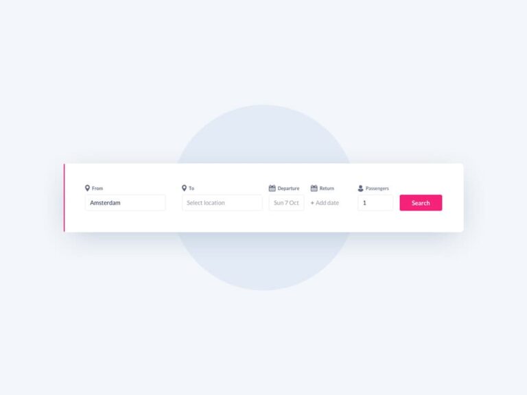 Free Ticket Search UI Element for Sketch