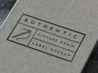 Free Vintage Denim Label Logo Mockup