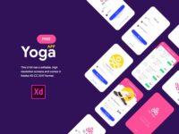 Free Yoga App UI for Adobe XD