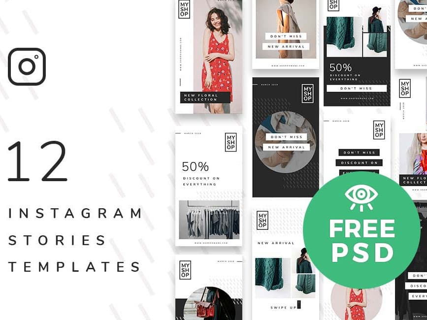 Download the 12 Free Shop Instagram Story Templates - Freebiefy