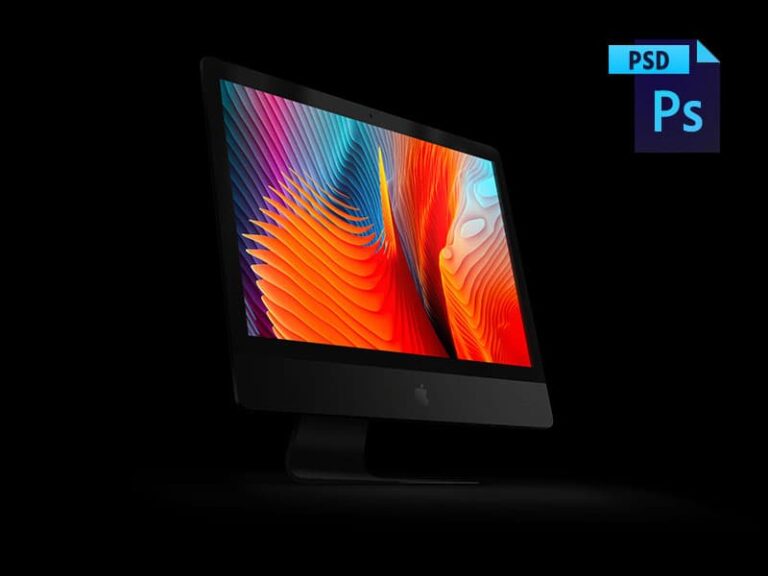 Free Dark iMac Pro PSD Mockup