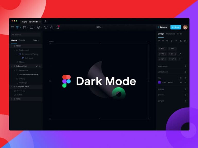 Free Figma App Dark Mode Redesign