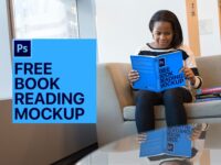 Free Girl Reading a Book Cover Mockup