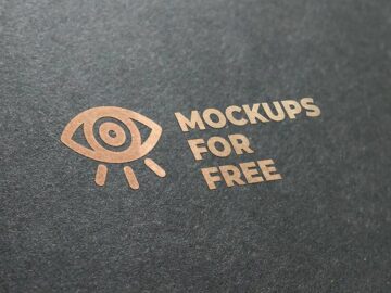 Free Golden Texture Logo Mockup