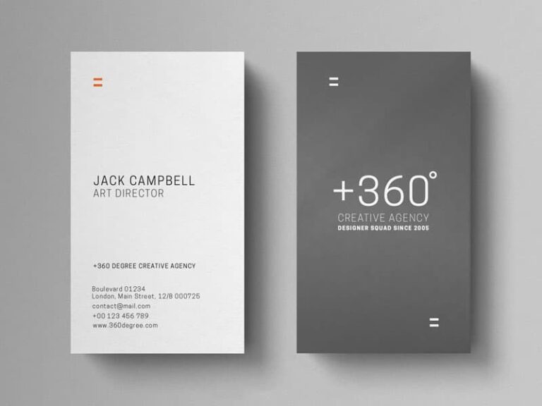 Free Grey And White Vertical Business Card