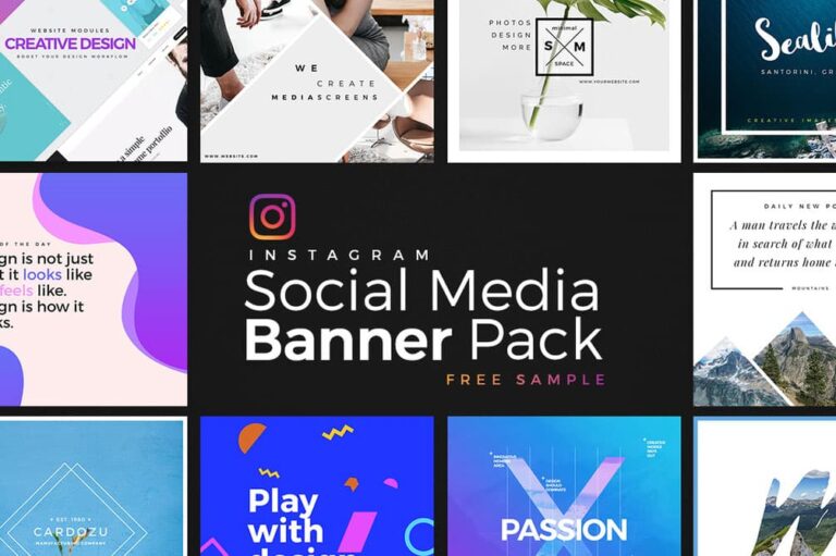 Free Instagram Social Media Banner Kit