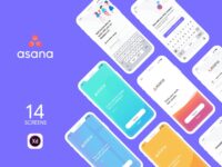 Free Mobile Asana App Ui Kit for Adobe XD