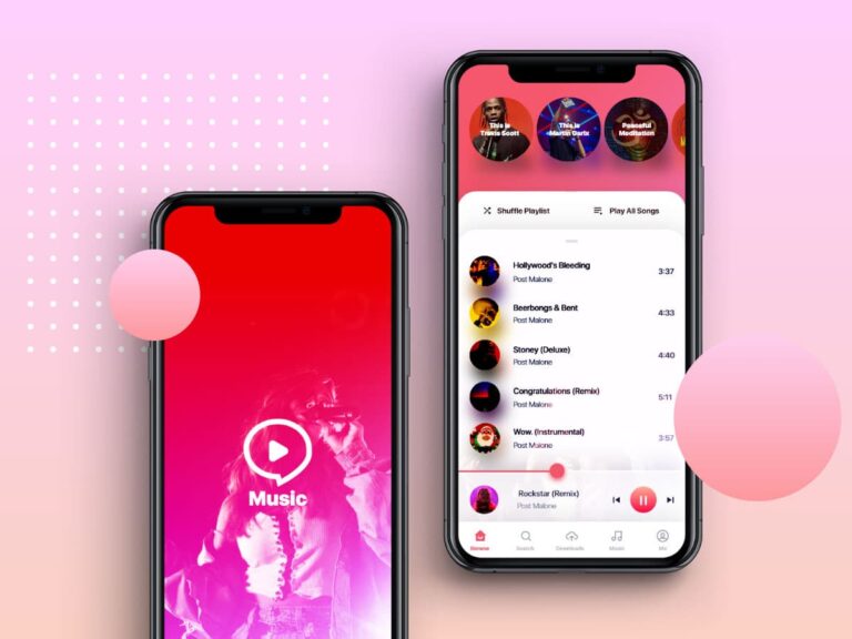 Free Mobile Music Player App Ui Kit