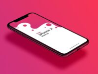 Free Perspective iPhone X PSD Mockup
