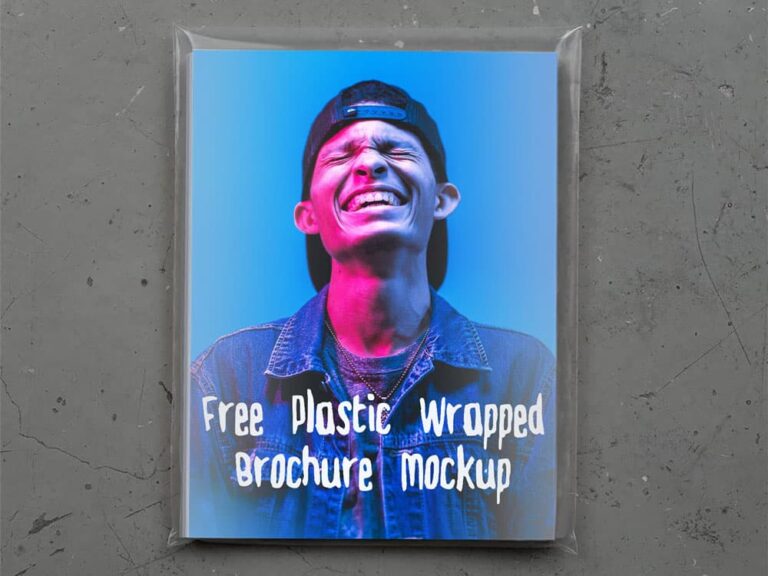 Free Plastic Wrapped Brochure Mockup