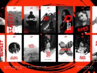 Free Red and Black Instagram Stories Template