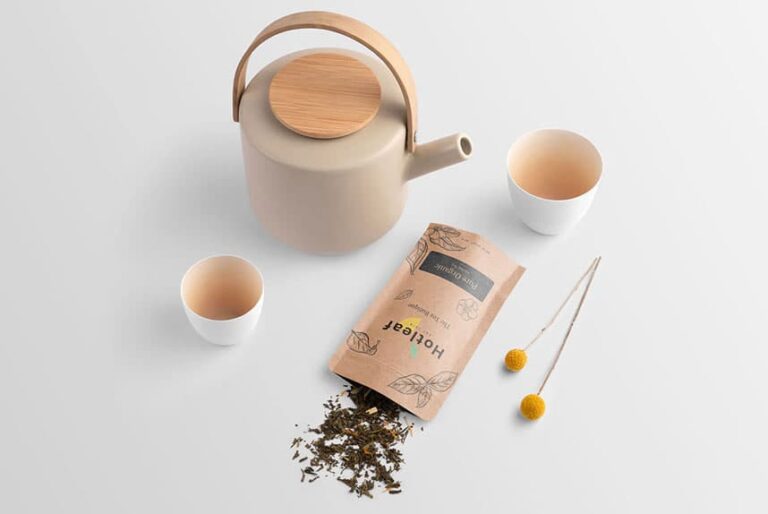 Free Tea Branding PSD Mockup