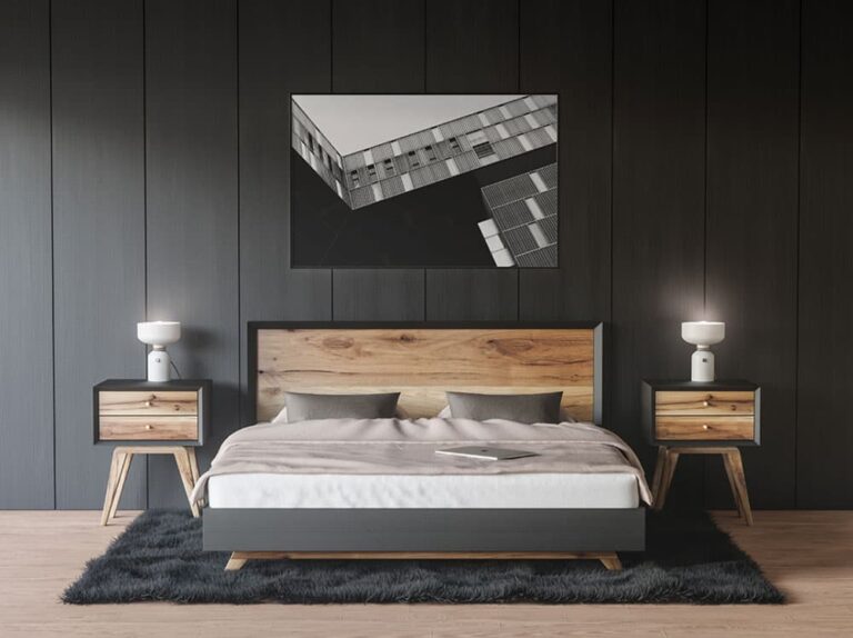 Free Bedroom Modern Poster Mockup