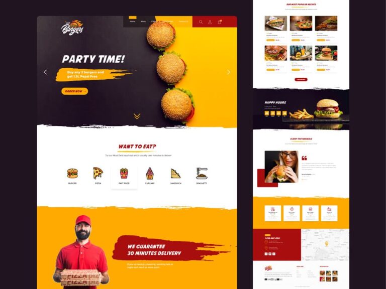 Free Burger Restaurant Website Template
