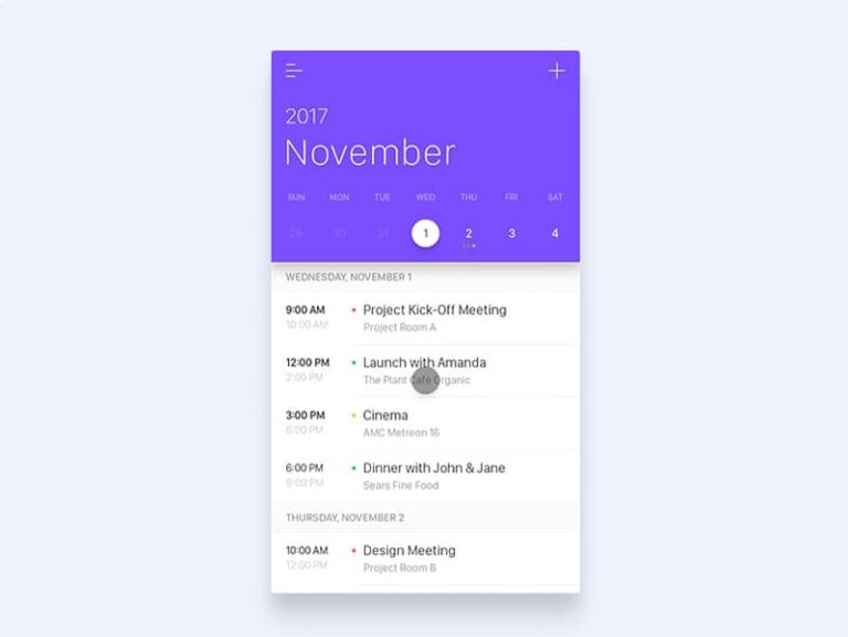 Free Calendar App Animation
