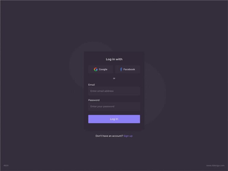 Flat Sign Up and Sign In Screen UI - Free Download
