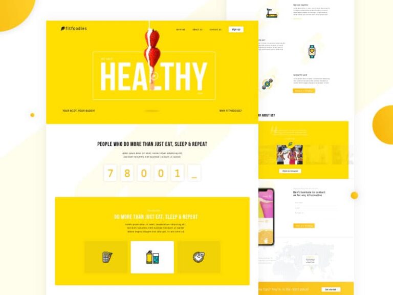 Free Fitness Concept Landing Page