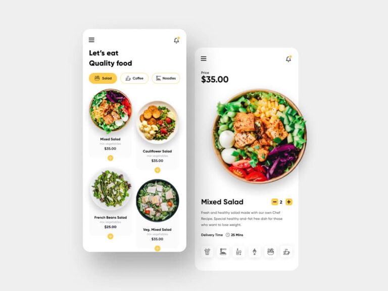 Free Food Delivery App for Figma