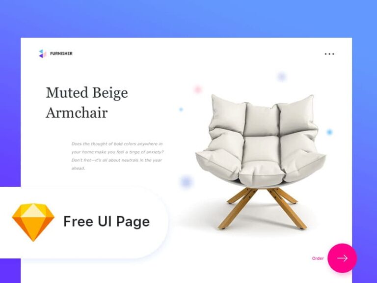 Free Furniture Website UI for Sketch