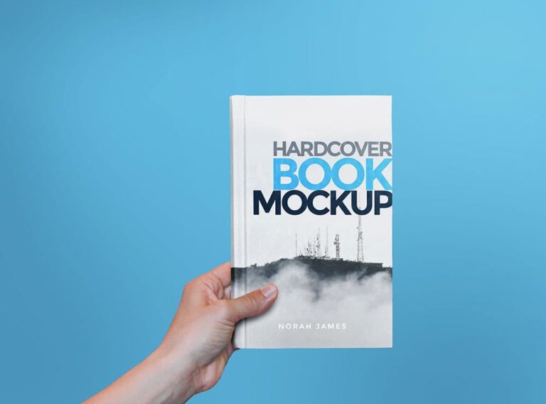 Free Hardcover Book In Hand Mockup