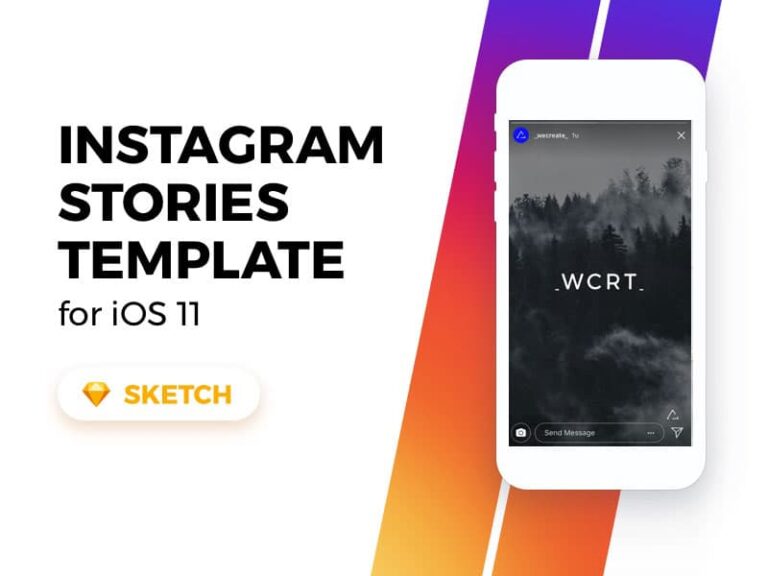 Free Instagram Story Template for Sketch