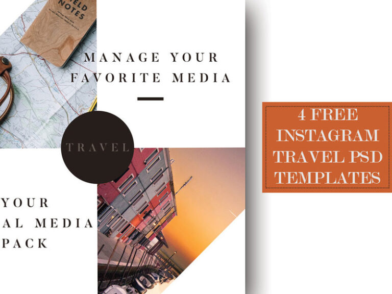 Free Instagram Travel PSD Templates