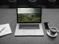 Free MacBook Pro Workspace Mockup
