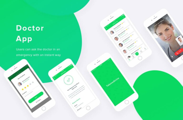 Free Mobile Doctor App PSD Templates