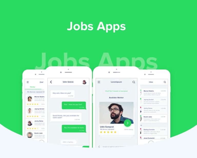 Free Mobile Job App PSD UI Design