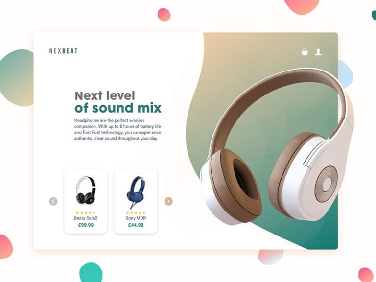 Free Nextbeat Audio Shop Landing Page Design