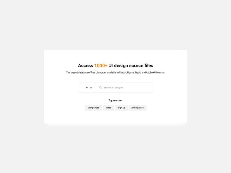 Free Search Header UI Design for Figma
