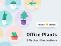 Free Vector Office Plants for Sketch