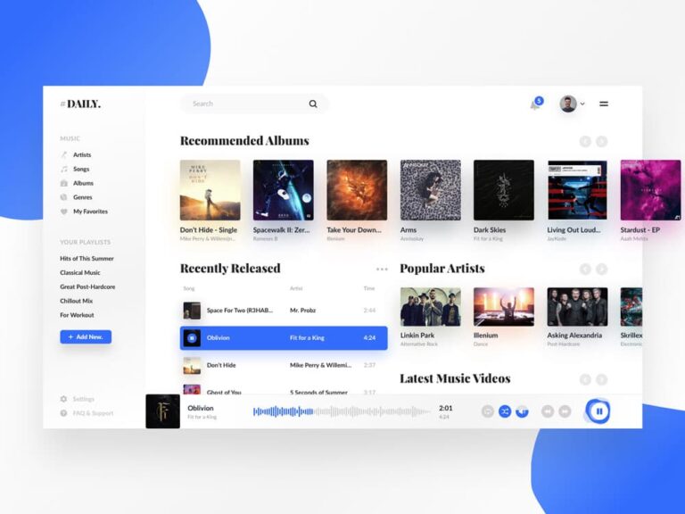 Free Web Music Player for Sketch