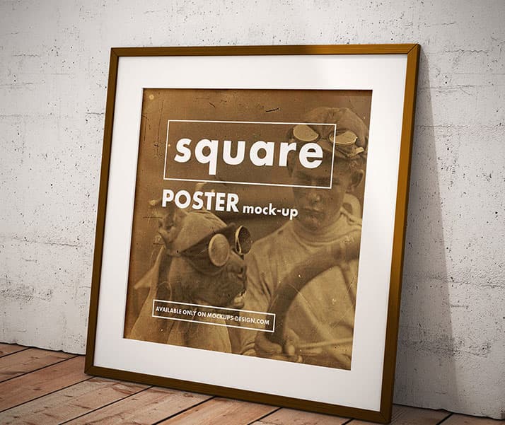 Square Poster Frame Free Mockup
