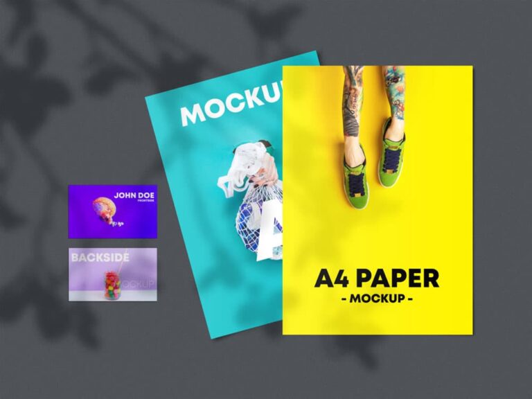 Free A4 Flyer & Business Card Mockup