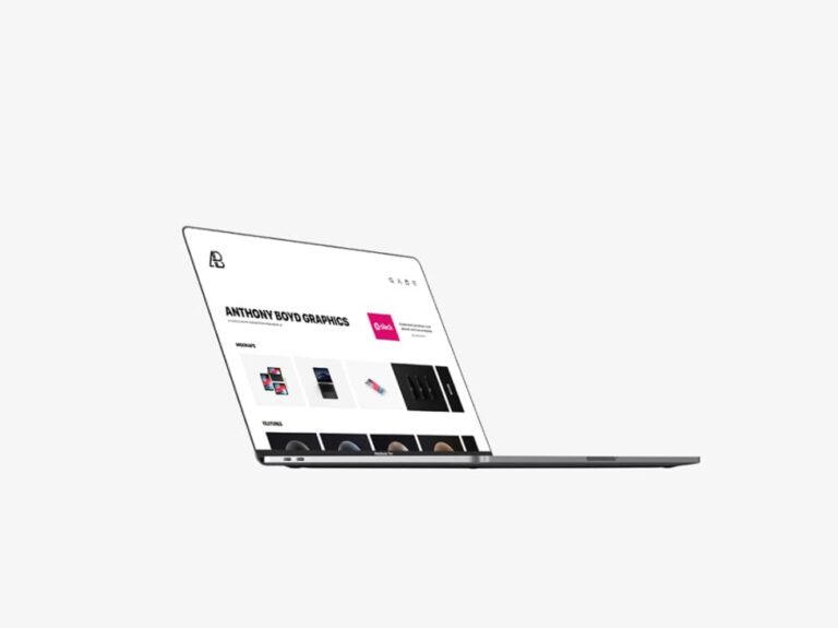 Free Bezel-Less Macbook Pro with Touch Bar Mockup