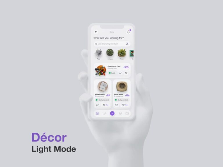 Free Décor Store Mobile UI Kit