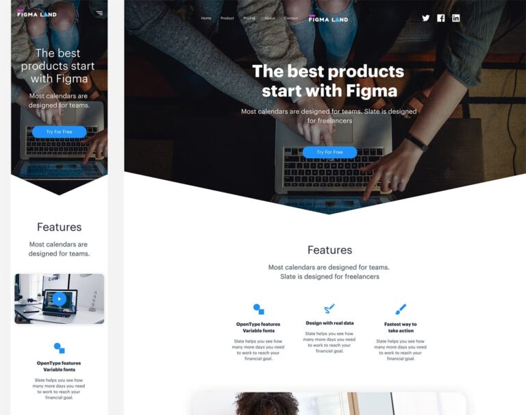 Free Figma Business Landing Page Template