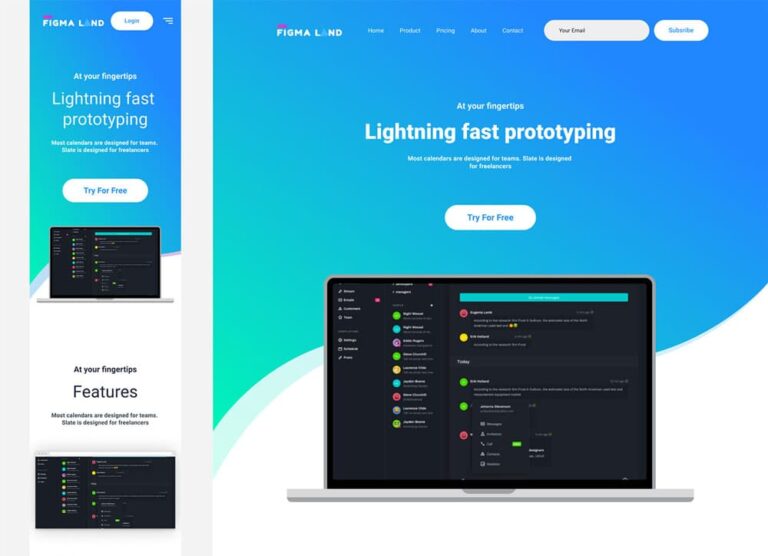 Free Figma Startup Landing Page Template
