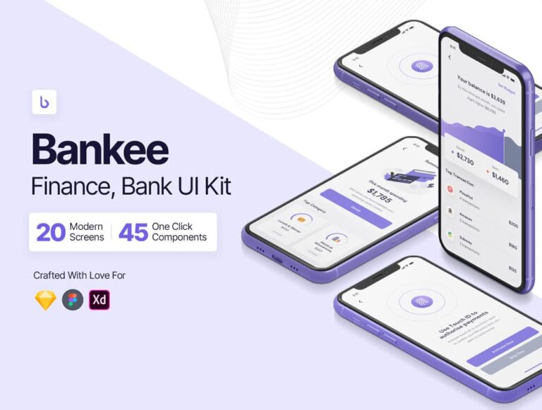Free Mobile Finance & Wallet UI Kit