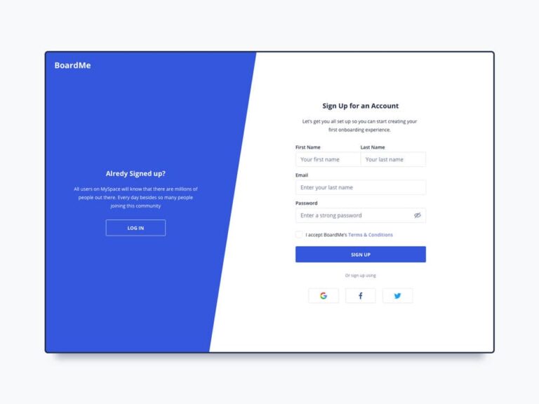 Free Sign Up Page for Sketch