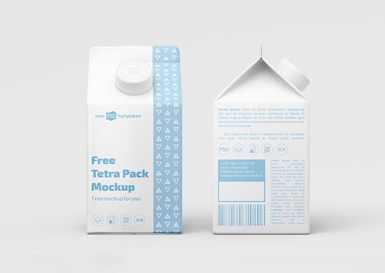 Free Tetra Pack PSD Mockup